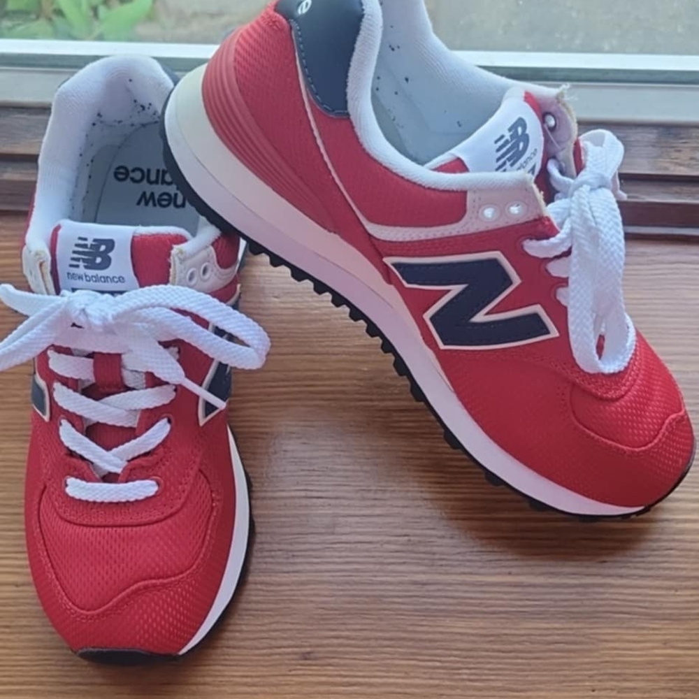 New Balance Red and White Sneakers Classic Design